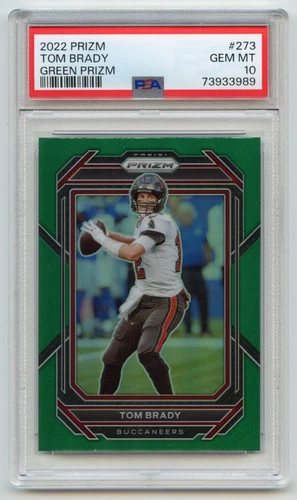 Tom Brady 2022 Prizm #273 Green Prizm PSA 10 GEM MINT POP 55