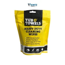 Tub O Towels TW01-15 Heavy Duty Multi-Surface Cleaning Wipes-Resealable Pack-15