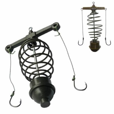 Doppel Vorfach Spiral Futterkorb 2 Seitenarme Vorfächer 25 g Haken Gr 6 Brachsen