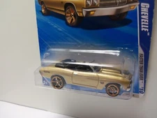 2010 Hot Wheels FTE '70 Chevy Chevelle #134/214 -NO LOGO On Card- MONMC - 1/64 S