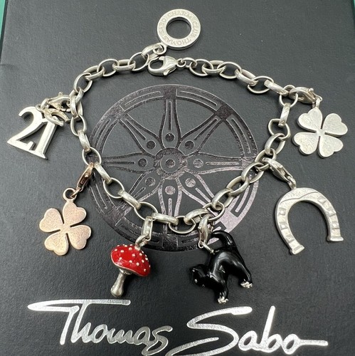 Thomas Sabo Glücks Charm Armband Katze 🐈⬛ Pilz 🍄 Hufeisen ☘️ - Bild 5 von 7