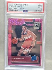 2022 Donruss Optic Signature Fast Break Pink Johnny Davis RC /25, PSA 9, Wizards