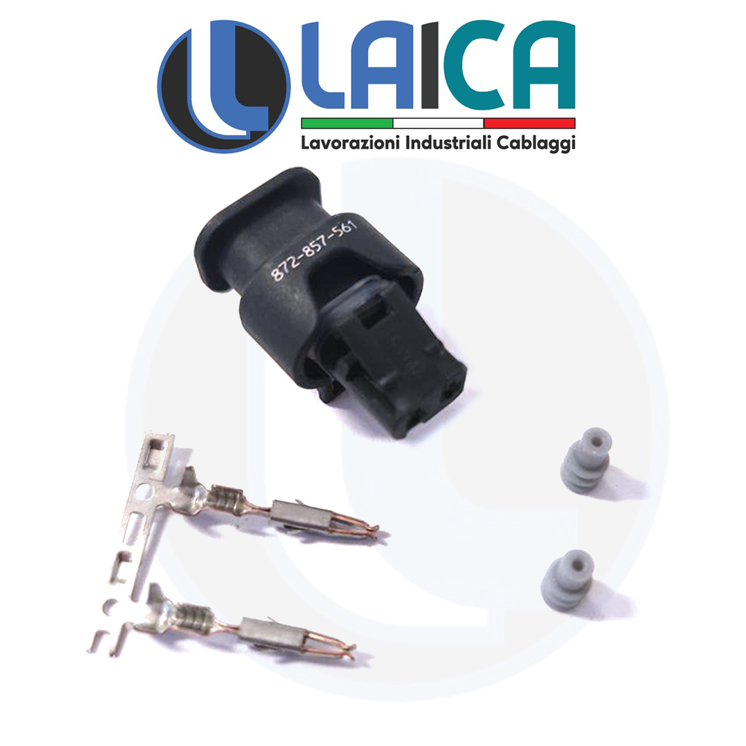 872-857-561 CONNETTORE 2 POLI VIE PIN HIRSCHMANN SENSORE LUCI FARI ALBERO MOTORE
