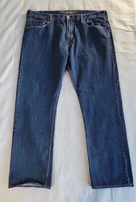 American Eagle Outfitters Jeans Mens 45x33 Relaxed Straight High Rise Dark Blue