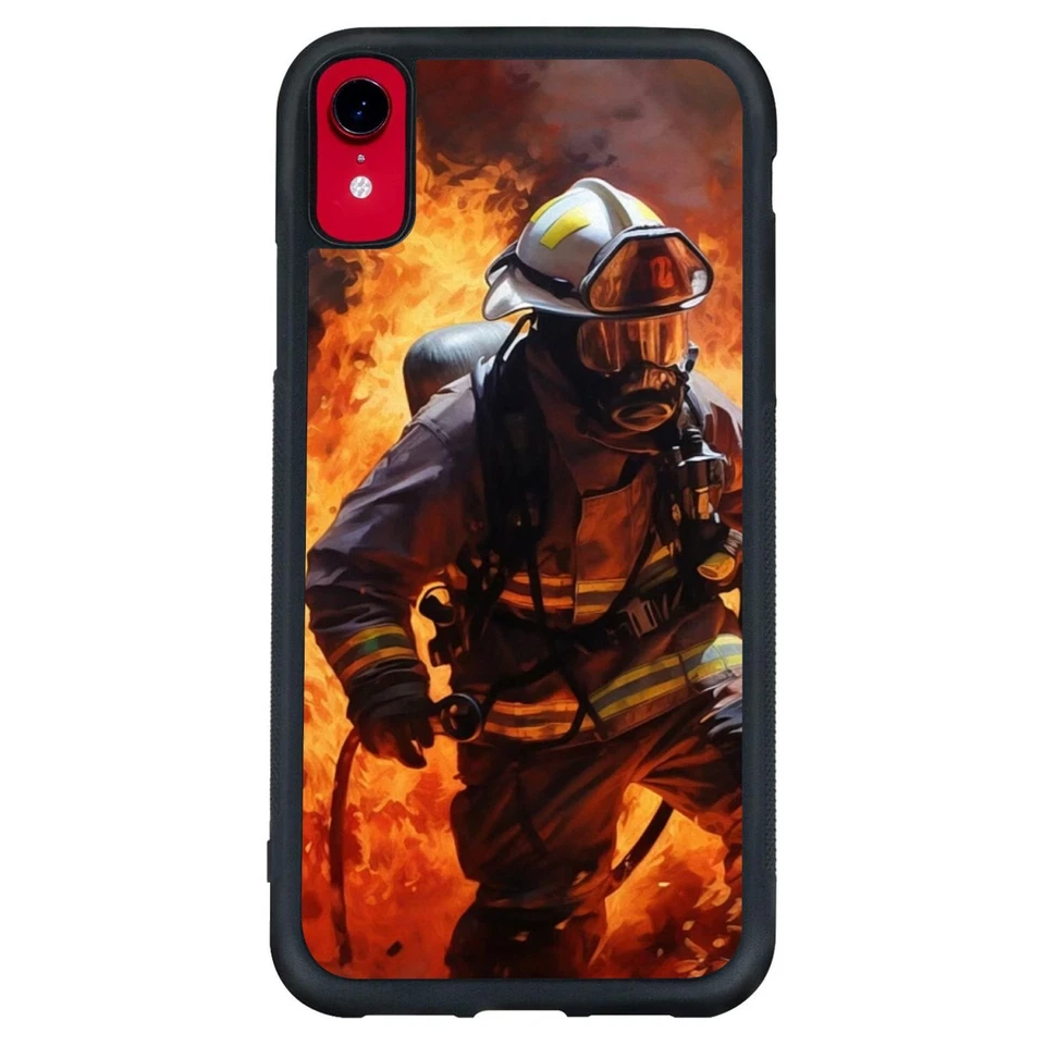 Funda híbrida para iPhone SE4 16E 12 13 14 15 16 Pro Max bombero héroes bombero Foto 2 de 4