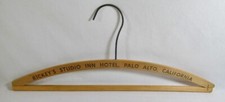 Vintage RICKEY'S STUDIO INN HOTEL PALO ALTO CALIF Wooden Clothes Coat Hanger