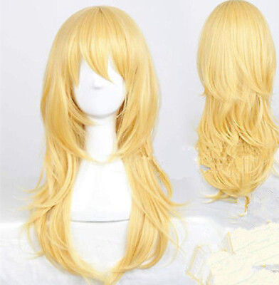 Beautiful yellow Long Blonde Fashion Cosplay Costume Party Wig