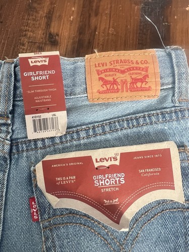 CUTE! NWT Levi's Youth Girl Denim Shorts Adjustable Waistband Stretch Size 8 - Picture 6 of 8