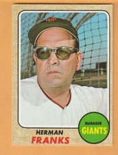 Herman Franks San Francisco Giants 1968 Topps #267 Utah Utes