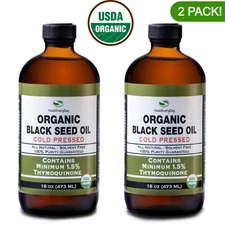 Black Seed Oil 32 oz - USDA Organic 100% Pure COLD PRESSED Cumin Nigella Sativa