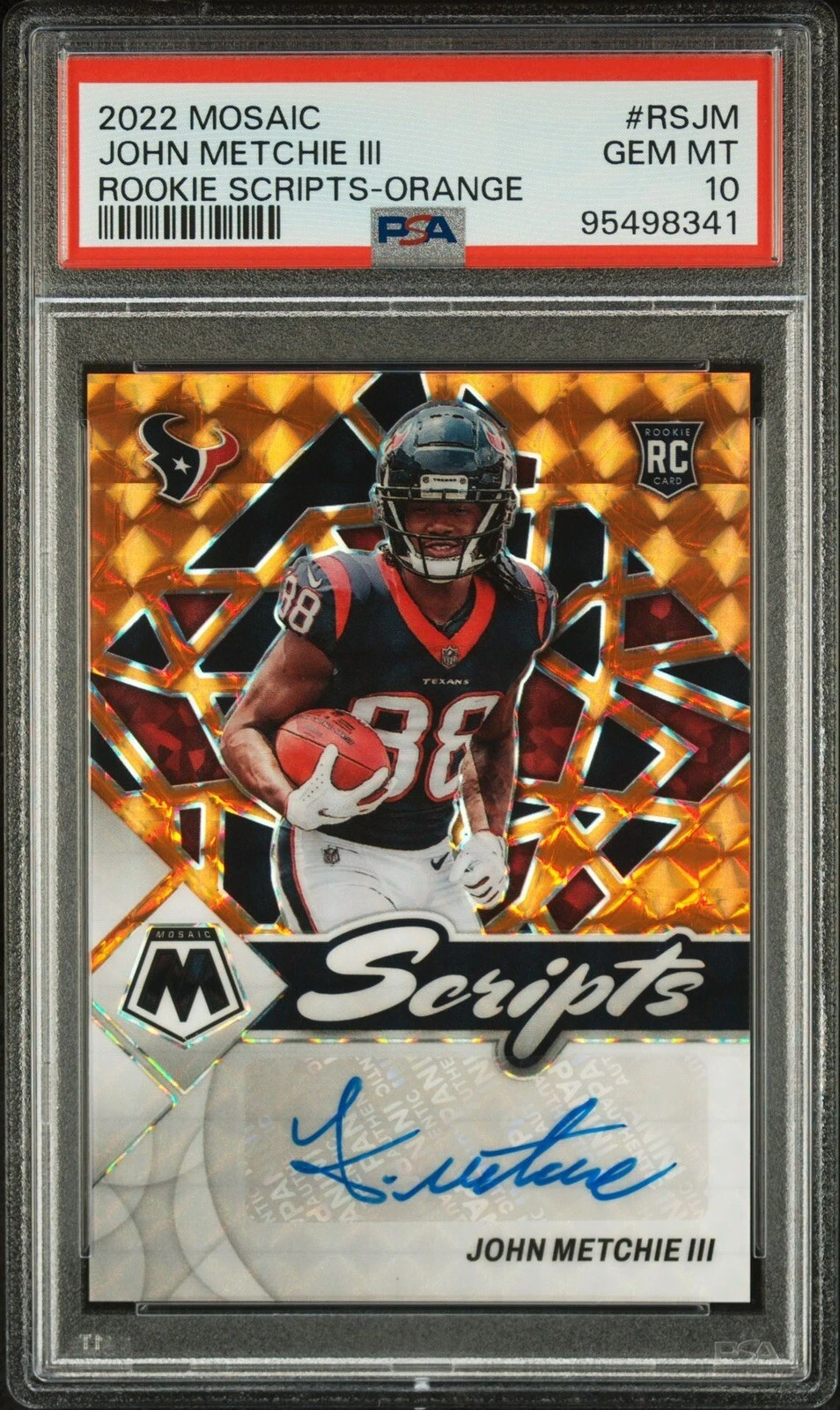 John Metchie Panini Mosaic Rookie Scripts #RSJM Orange