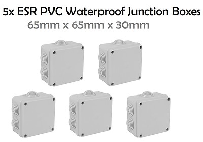 ESR Junction Box Square Enclosure IP44 65 x 65 x 30mm Cable Connetion Box CCTV