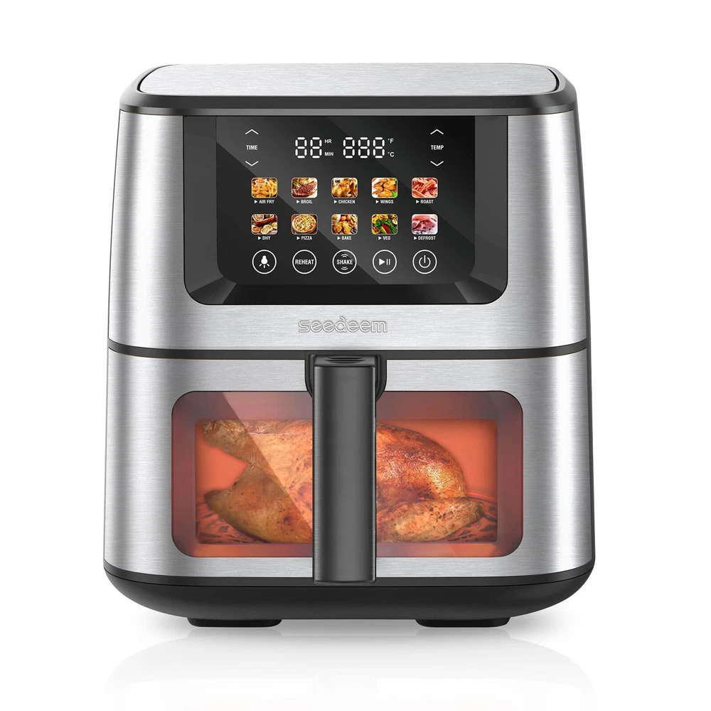Air Fryer with LCD Touchscreen and ClearCook Window for Easy Monitoring Air Fryer with LCD Touchscreen and ClearCook Window for Easy Monitoring