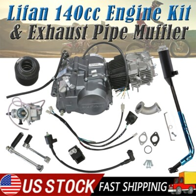 #ad #ad Lifan 140cc Engine Motor w Exhaust Muffler For Pit Bike Taotao YX140 CRF50 CT70 $547.08
