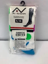 Compression Socks New In Package S/M Unisex White w/ Patterns A Swift