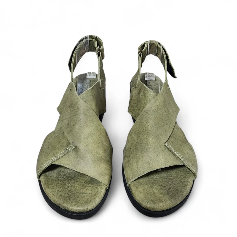 Sandalias ARCHE Matcha Verde Cuero Nobuck Correa Cruzada Eslinga Trasera Talla 5.5 Francia Foto 4 de 4