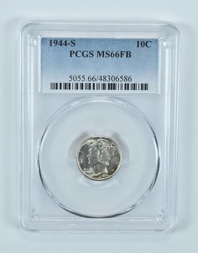 1944-S Mercury Dime MS66 FB PCGS Blue Label