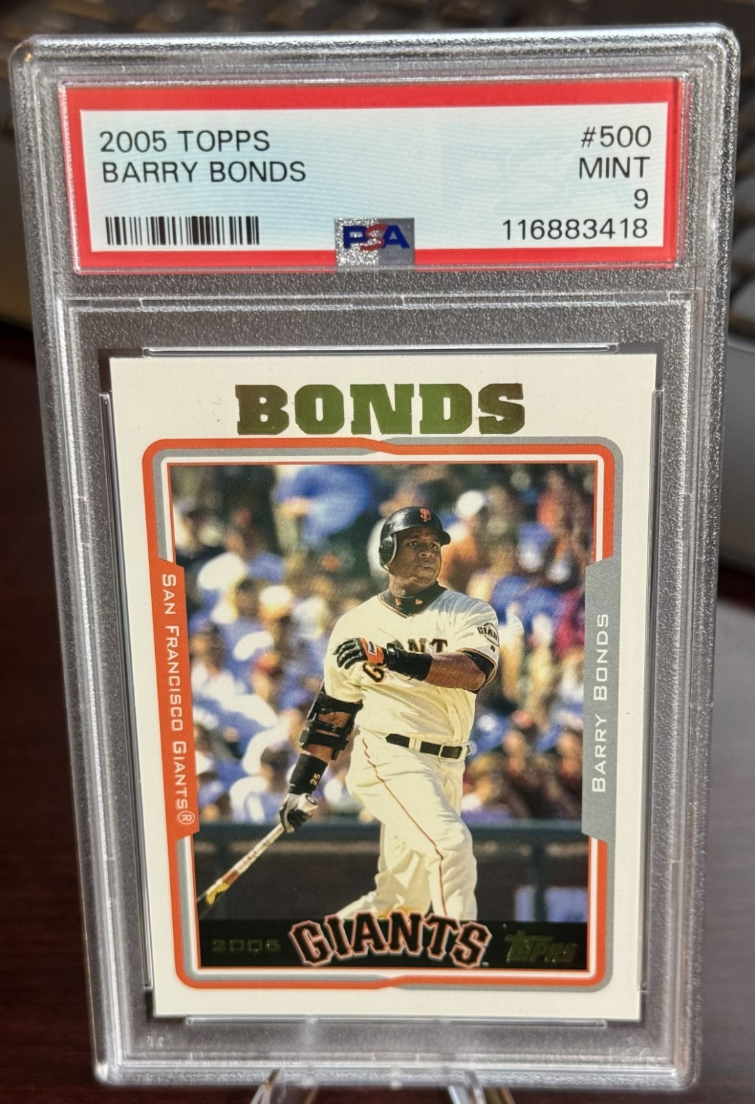 Barry Bonds #500 Baseball Cards 2005 Topps trading card — raw and PSA graded price guide