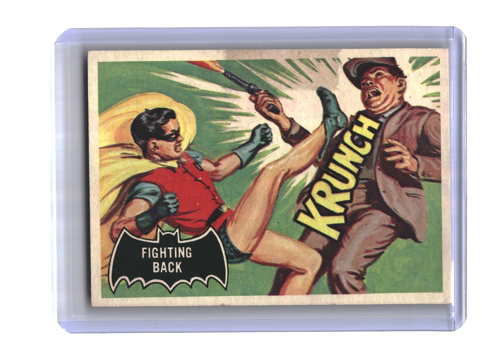 1966 Topps Batman (Black Bat Logo) #30 Fighting Back