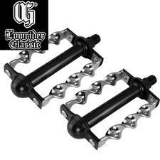 OG Lowrider Classic Flat Twisted Bike Pedals 1/2" Black/Chrome