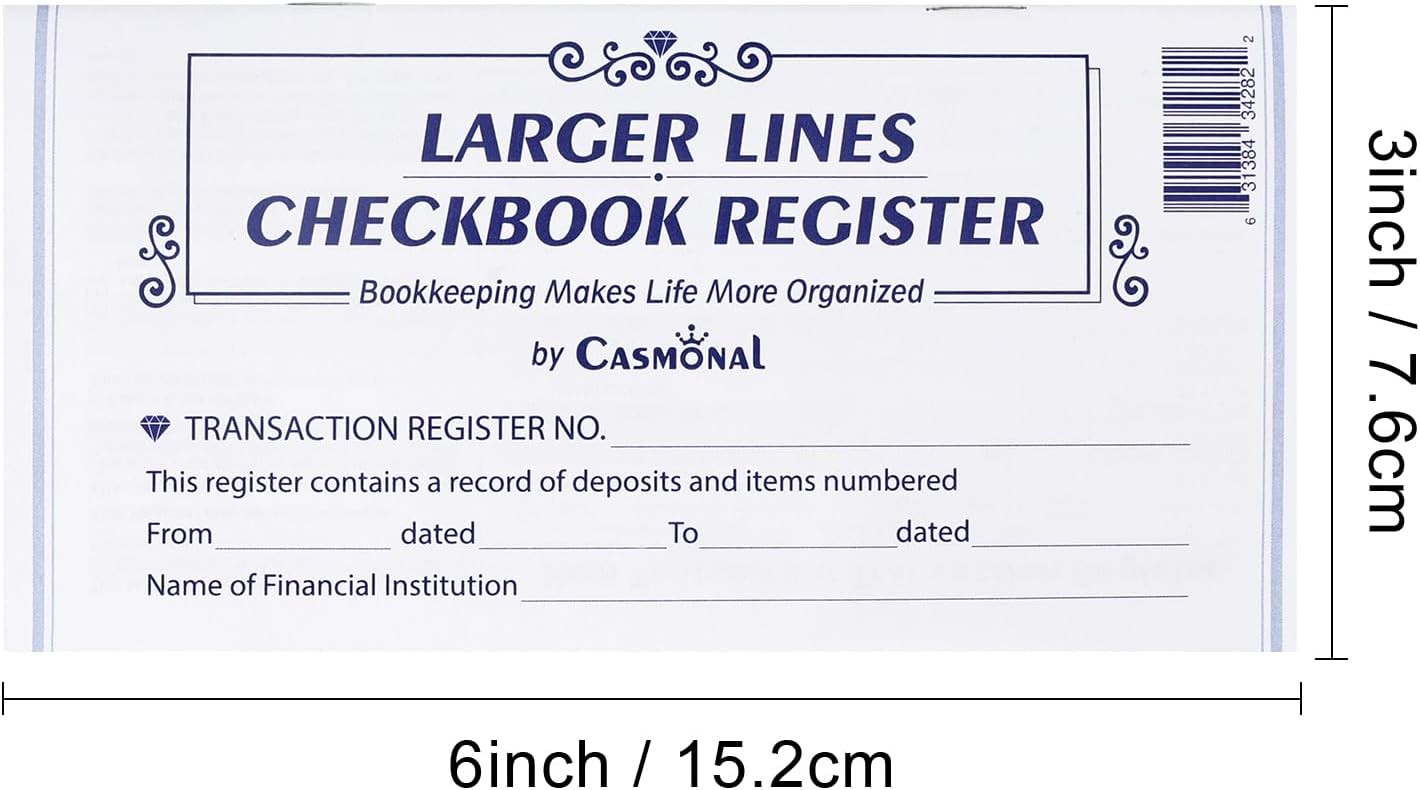 как выглядит Larger Lines 20 Pack Checkbook Register, Check Registers for Personal Use, Blank фото