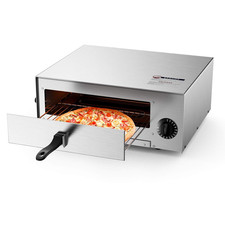 Electric Pizza Oven, Stainless Steel Pizza Baker with Auto Shut-off, Removable P