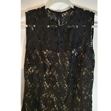 Lace, Whimsigoth, Cocktail, Vintage Sleeveless Lace Sheath Dress Black