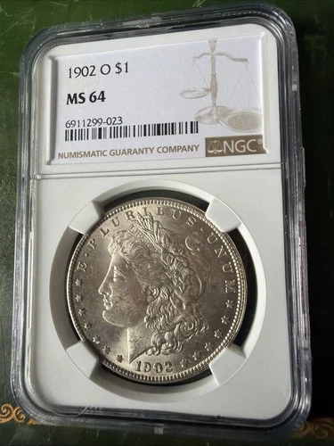 1902 O Morgan Silver Dollar MS64 NGC Graded Beautiful Coin