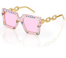 Birthday Glasses for Women- 'Birthday Queen' Birthday Sunglasses Pink