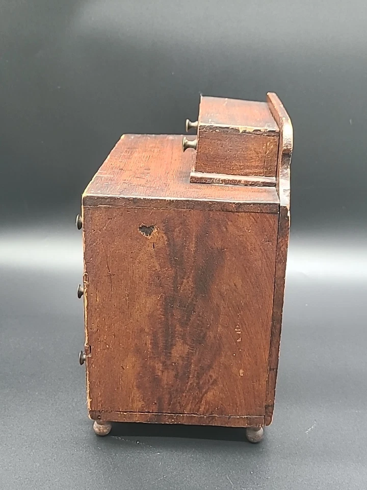 Antique Handmade Wood Miniature Salesman Sample 4 Drawer Chest Dresser - Image 2 of 4