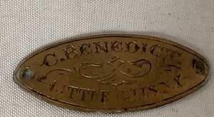 Vintage C Benedict Little Falls New York Badge Plate