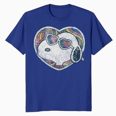 Peanuts Groovy Vibes Snoopy Love Heart Shades Retro Festival Herren T-Shirt