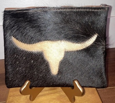 Texas Long Horn UT Horsehair/Suede  Small  Bag-Several Loose Threads As Shown
