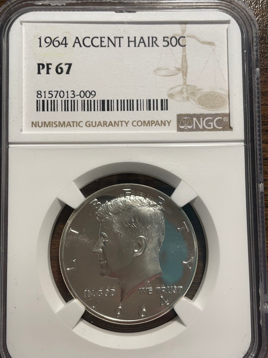 1964-P Accent Accented Hair Kennedy Silver Half Dollar 50C NGC