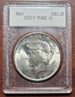 d 1923 Peace Dollar Old BLANCHARD SLAB 64 BU UNC Uncirculated Dot Matrix Label
