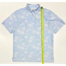 Straight Down Performance Mens Palm Tree Print Golf Polo Shirt Size Medium