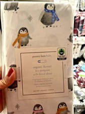 Disney Pottery barn Christmas Crib Toddler SHEET baby Holiday gift penguin kid