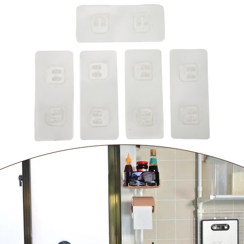Impermeable Transparente Estante de Pared Adhesivo Estante Tornillo Adhesivo/Gancho Househosy - Imagen 8 de 12