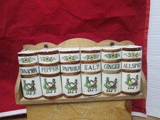 Vintage Japan Ceramic Book Shaped Spice Shakers & Shelf Dancers 1950s Read Desc