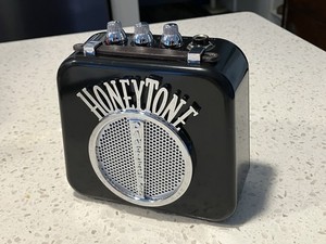 HoneyTone Mini Guitar Amp Black Battery Powered Tested Working Portable N-10 VTG
