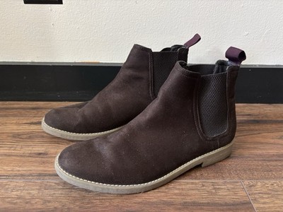 H&M Chocolate Brown Suede Chelsea Boots Size 7.5 Pre Owned