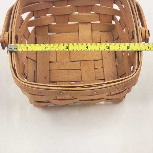 Longaberger handgewebter SM Beerenkorb klappbarer Griff Schutz Stoffeinlage 1996 - Bild 10 von 12