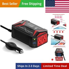 300W Pure Sine Wave Power Inverter - DC 12V to 110V AC Car Converter Plug Ada...