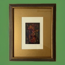 Carol Frye painting framed abstract small signed art