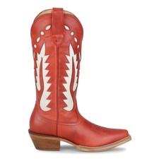 Justin Boots Faye Tooled Inlay Snip Toe Cowboy Womens Red Casual Boots VN4443