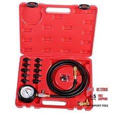 Oil Pressure Tester Kit Professional Oil Pressure Gauge Tool for Engine Red