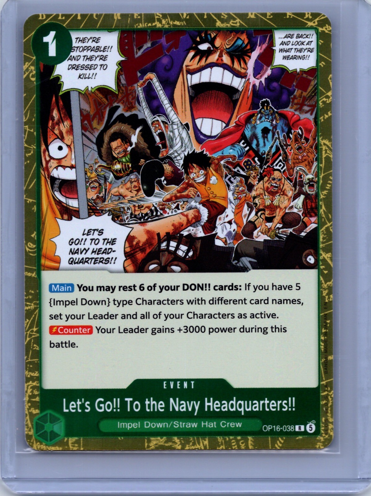 Let's Go!! To the Navy Headquarters.. Foil R The Time of Battle OP16-038 NM