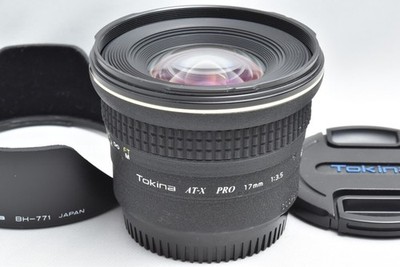Tokina AT-X PRO 17mm f/3.5 Zoom Lens for Canon w/Front cap, Rear