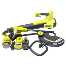 Ryobi ONE+ 18V 13 in String Trimmer & 350 CFM Blower W/ 4 Ah Battery PCLCK202K