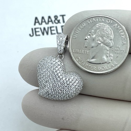 ECHT 925 STERLING SILBER ZIRKONIA HERZ ANHÄNGER - Bild 2 von 6